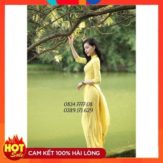 Áo dài trơn lụa nhật màu vàng cốm - màu hot