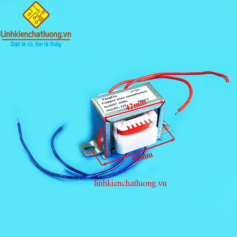 Biến áp n.guồn 12V 600mA dây đồng