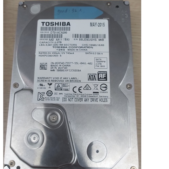 Ổ cứng WD Blue 1TB - 3TB 3.5 inch SATA III 64MB Cache 7200RPM WD10EZEX -2ND