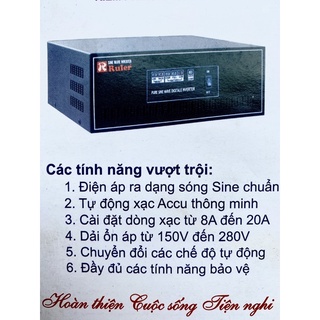 [Hàng Chính Hãng của ổn áp Ruler Việt Nam] Bộ kích điện(Inveter Sine) từ ắc quy 12V lên 220V sine chuẩn 800va/560w