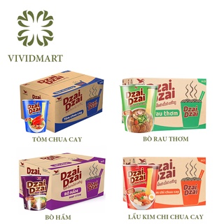  MÌ LY DZAI DZAI, 4 VỊ: TÔM CHUA CAY, BÒ HẦM, BÒ RAU THƠM, LẨU KIM CHI CHUA CAY - LY 60gr - UNI President