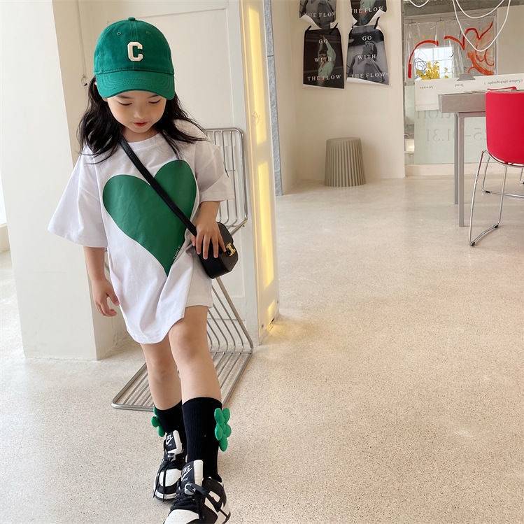 Đầm Thun Cotton Tay Ngắn Cổ Tròn Thoải Mái Dễ Phối Đồ Phong Cách Hàn Quốc Thời Trang Mùa Hè Cho Bé Gái