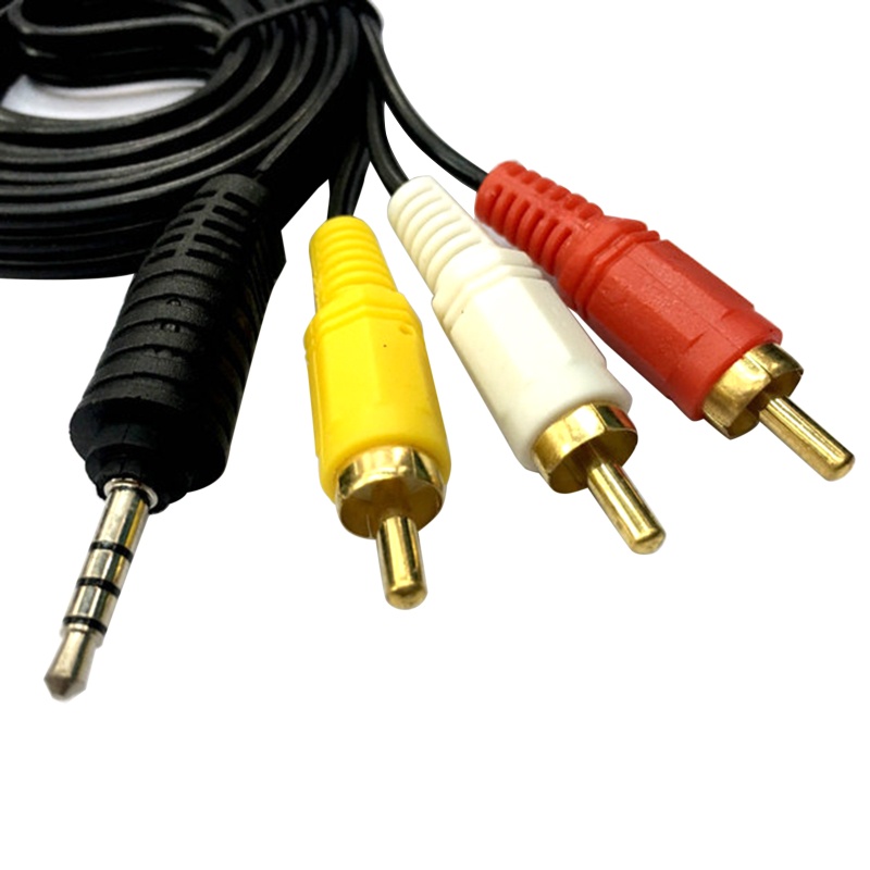 Dây Cáp Âm Thanh Chuyển Đổi Đầu Đực RCA Sang 3 Cổng RCA 3.5mm Aux Video AV Cho DVD