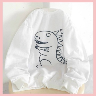 Áo sweater khủng long nỉ phong cách basic