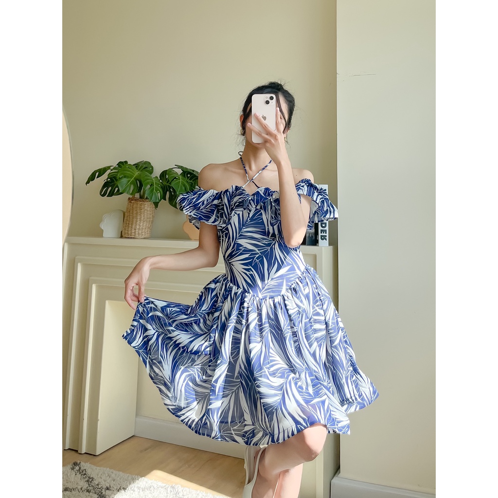 Đầm xòe họa tiết cách điệu EDINI - D1482