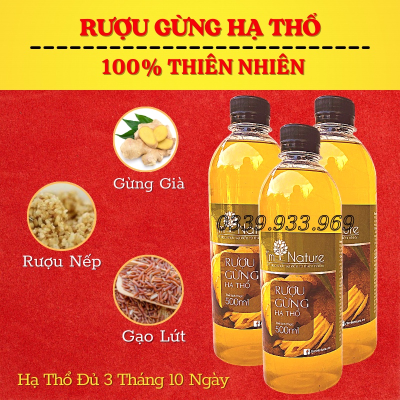 Rượu Gừng Hạ Thổ I'm Nature Giúp Giảm Mỡ - Đánh Gió - Phòng Ngừa Cảm Cúm 500ml