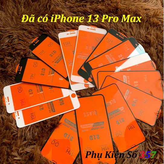 Kính cường lực Iphone 13 Pro Max 11H 21D Full màn đủ dòng (Tặng bộ lau)