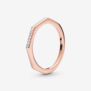 Silver Rose Gold Multifaceted Ring