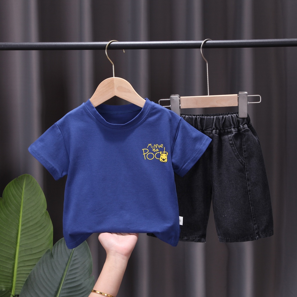 Bộ Đồ Thể Thao 2 Món Bằng Cotton In Họa Tiết Hoạt Hình Gấu Pooh Cho Bé