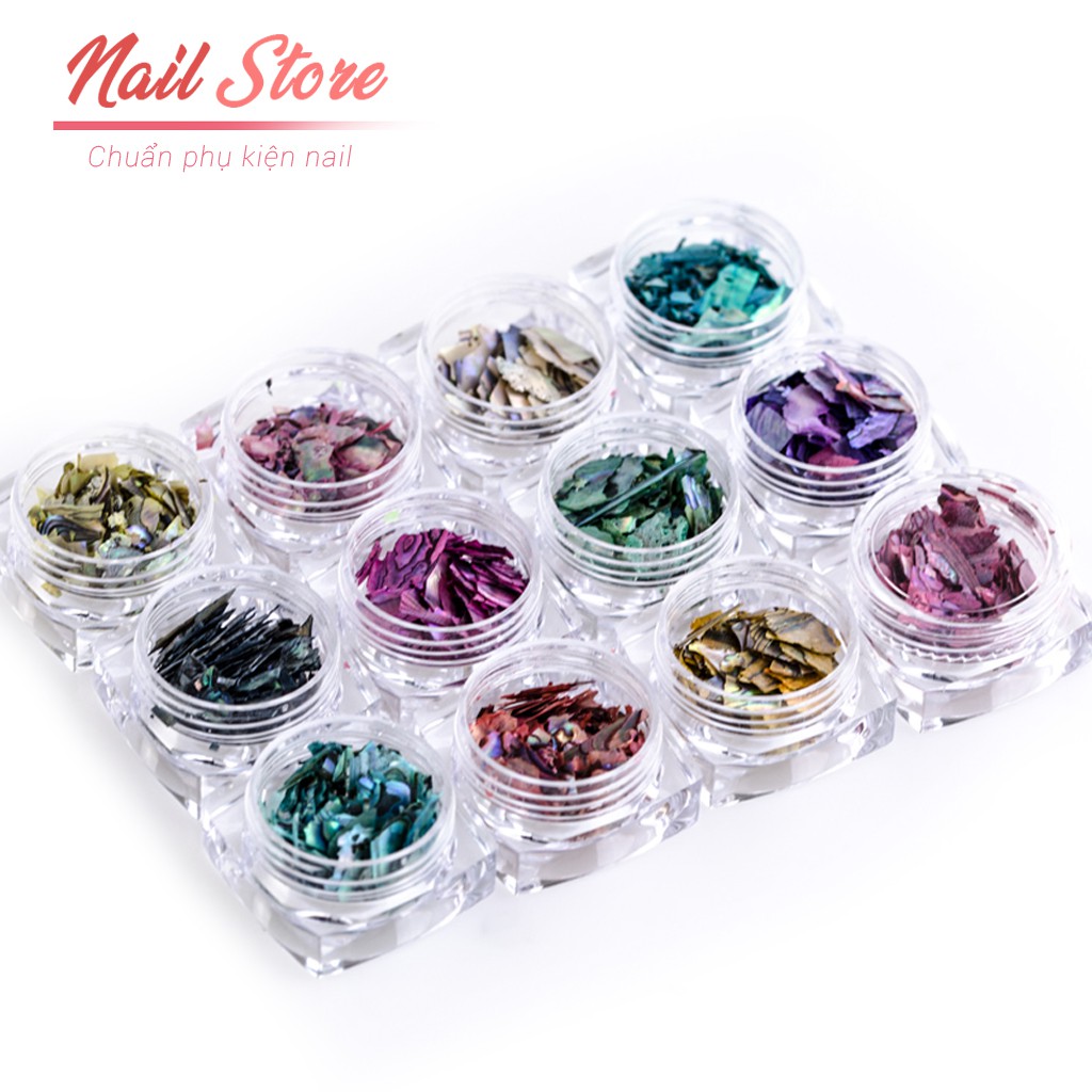 BỘ 12 trang trí móng xà cừ vân gỗ vân đá nhiều màu NA002 - Nail Store