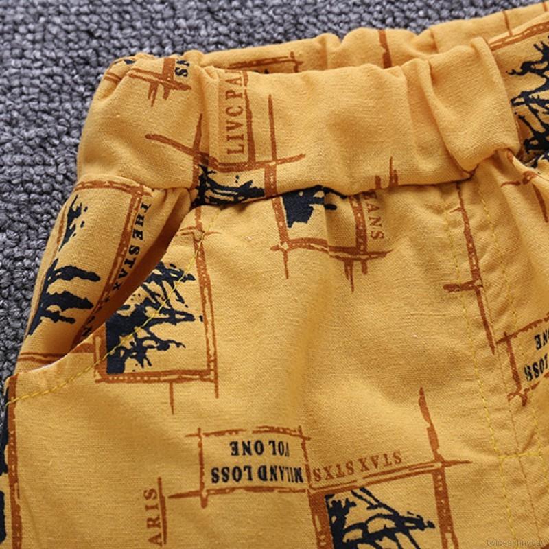 Set áo thun đính nơ &amp; quần short cho bé trai