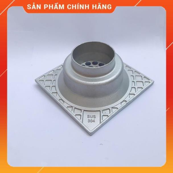 (SALE) phễu thoát sàn chống hôi inox304 mờ, phễu thoát nước, phễu thu sàn, mặt 12x12cm phi 60, 90, đúc nguyên khối