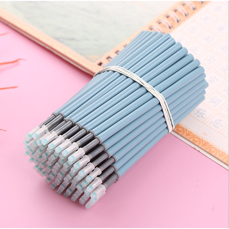 Combo 20 ruột bút bi ngòi to 0.5mm mực đen tông màu pastel viết siêu trơn Gooo Store