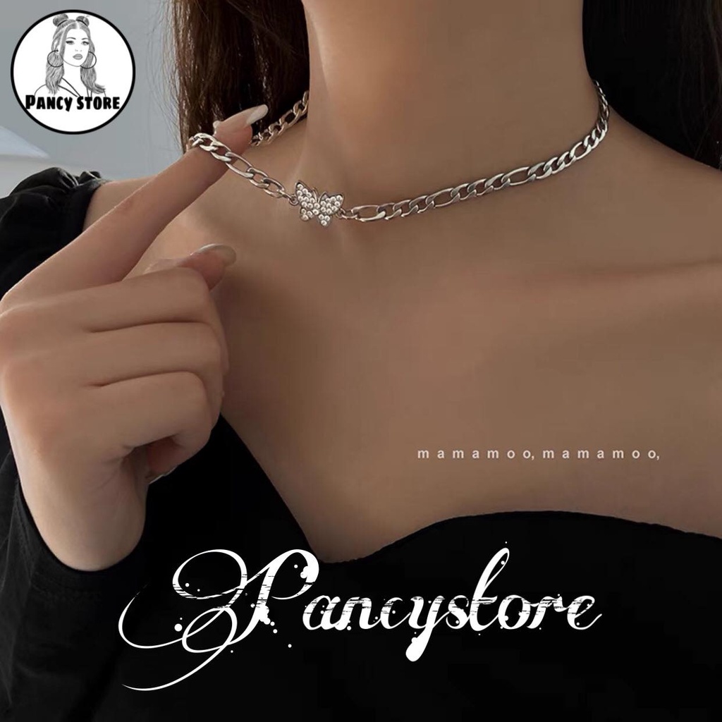 vòng cổ choker hình bướm đính kim