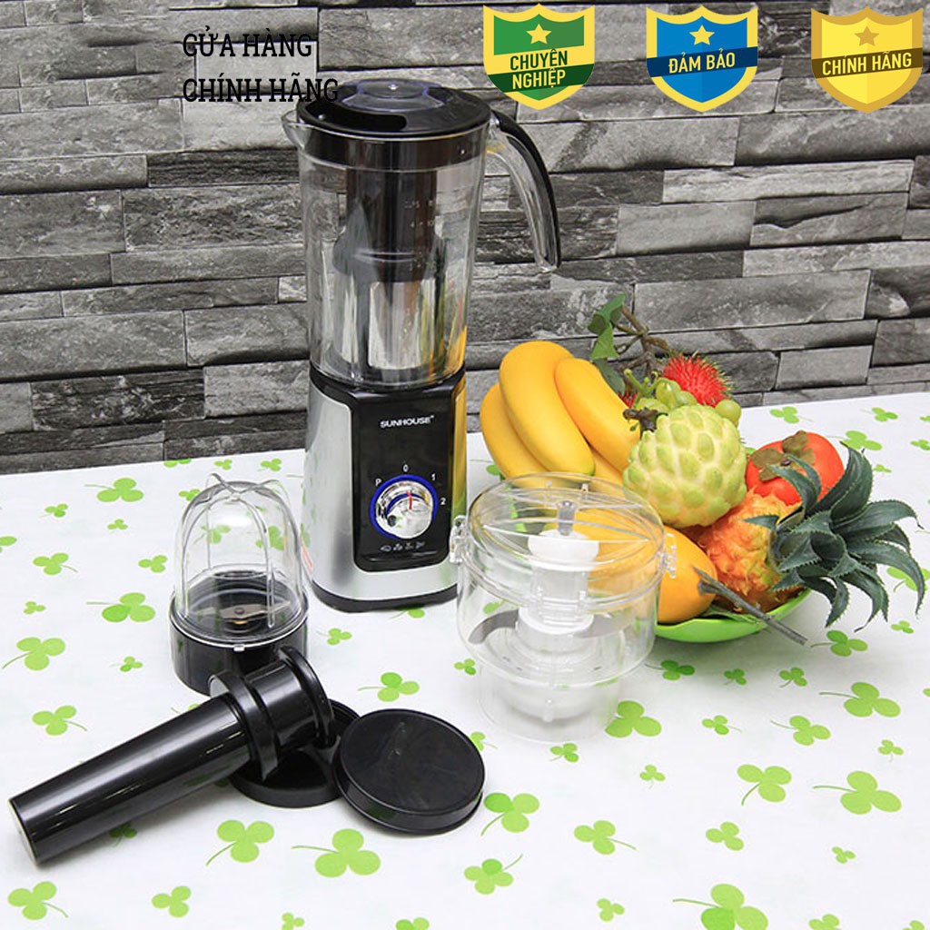 Máy xay sinh tố SUNHOUSE SHD 5322B - Máy say đa năng dung tích lớn 1.25L lưỡi dao làm từ thép không gỉ cao cấp