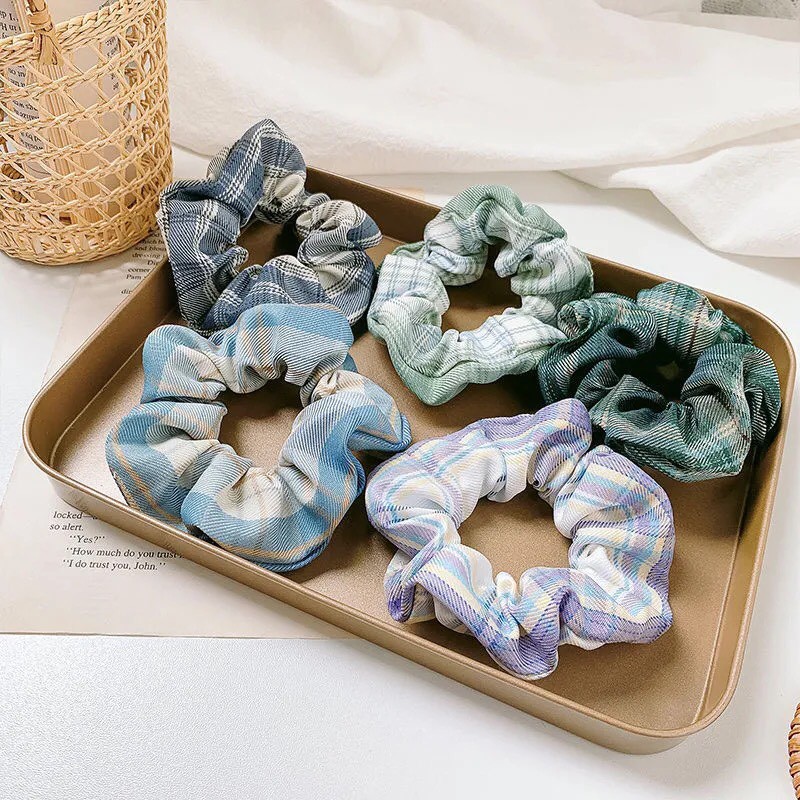 Cột tóc caro cotton siêu dễ thương