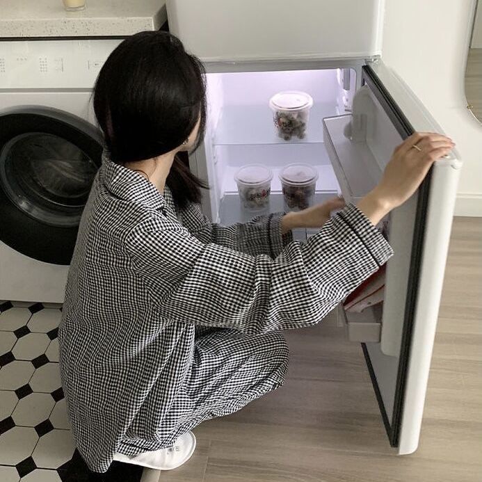 Bộ đồ ngủ nữ sinh mùa thu áo cardigan dài tay quần kẻ sọc mặc nhà đồ ngủ nữ bộ đồ xuân thu
