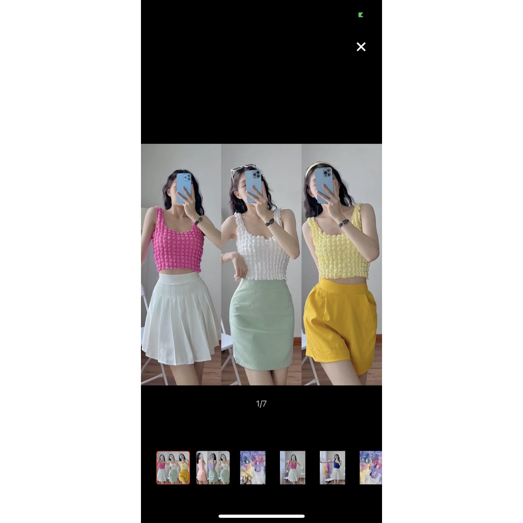 Áp xốp hai dây dáng croptop siêu hot