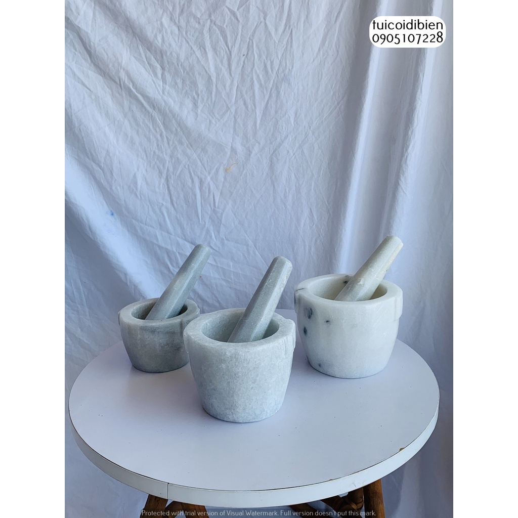 Cối Đá Tự Nhiên Nguyên Khối Dùng Giã Hành Tỏi, Giã Cua, Quết Chả Tiện Lợi Cho Người Dùng, KT 10cm, 12cm, 14cm, 16cm