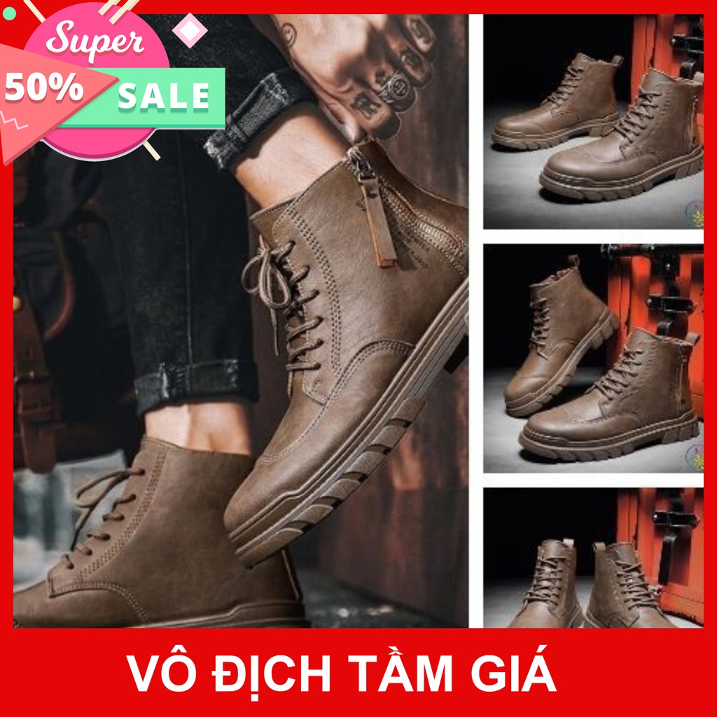 [Hàng Đẹp - FreeShip] Boot Cao Cổ Nam, Giày Cao Cổ Nam Phong Cách Hàn Quốc - Giày Da Bò Thật Cao Cấp - BHành Lỗi 1 Đổi 1 | BigBuy360 - bigbuy360.vn