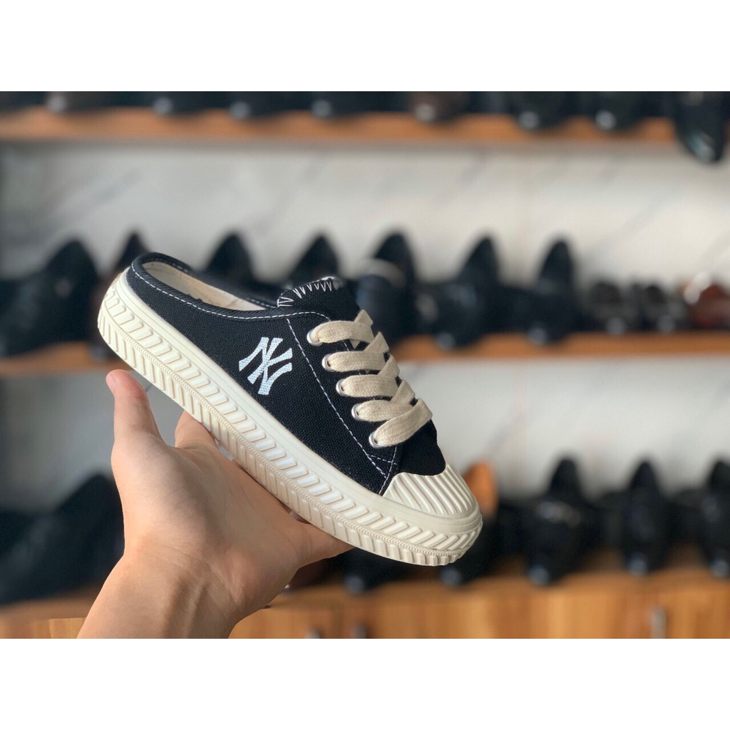 Giày Sục NY đen đạp gót