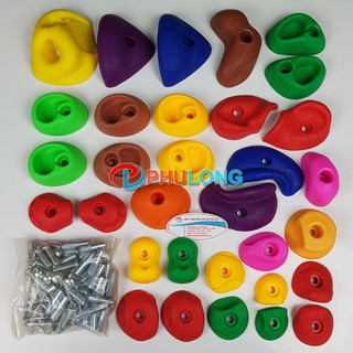 Bộ mấu bám leo núi, núm nhựa leo núi 32 chi tiết PL0810B