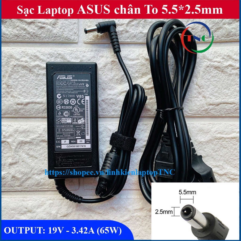 Sạc Laptop Asus 19V – 3.42A – 65W (ADAPTER ASUS 19V-3.42A)