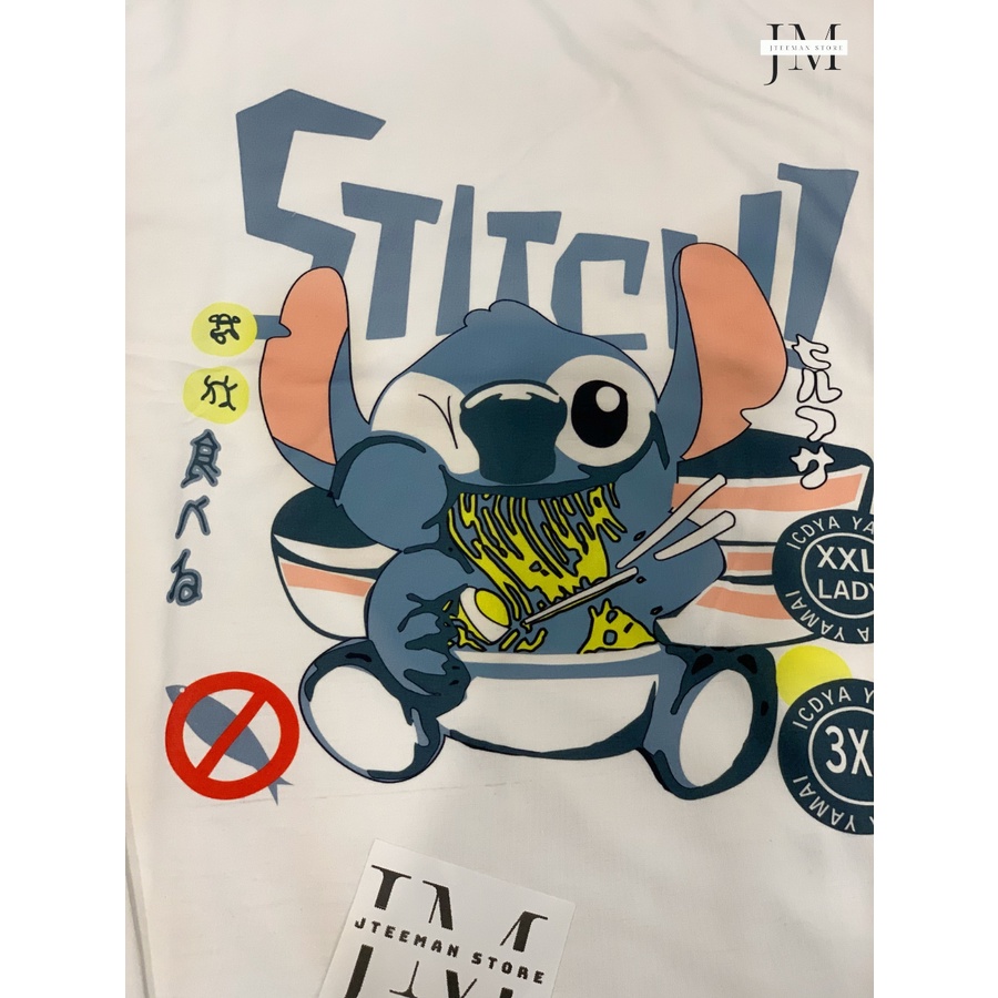 Áo thun Unisex in hình khủng long Stitch, áo thun Unisex tay lỡ from rộng Freesize vải cotton cao cấp JTeeMan JT27
