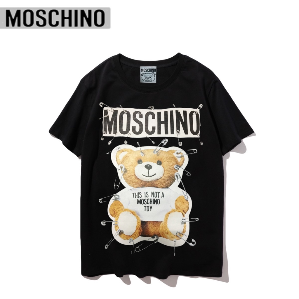Áo Thun Tay Ngắn Cổ Tròn In Hình Gấu Moschino Dễ Thương