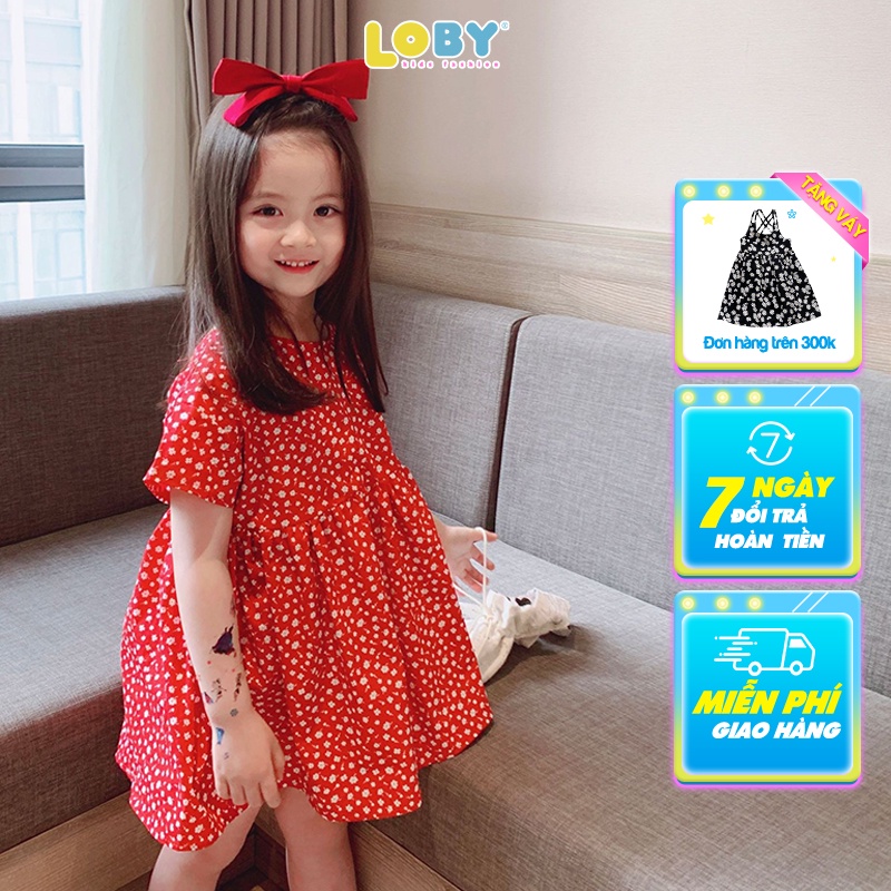Váy xòe bé gái LOBY họa tiết hoa nhí V0401082 (8 tháng - 7 tuổi)