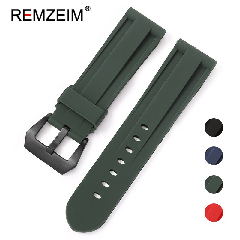 Mềm Dây Đeo Đồng Hồ Thể Thao 22mm 24mm 26mm Bằng Cao Su Silicon Chống Thấm Nước Cho Nam