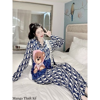 Đồ bộ pijama mango lụa tay dài quần dài