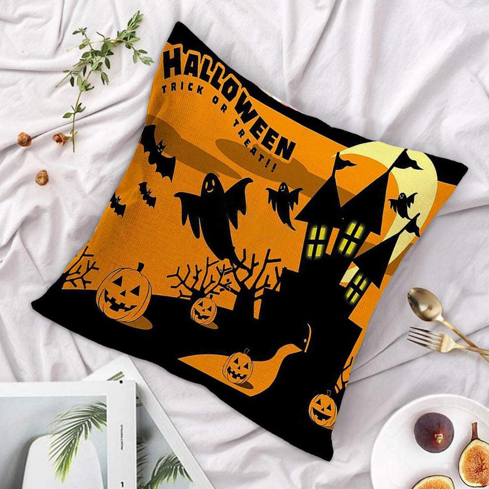 Vỏ Gối 45x45cm Họa Tiết Halloween Trang Trí Nội Thất