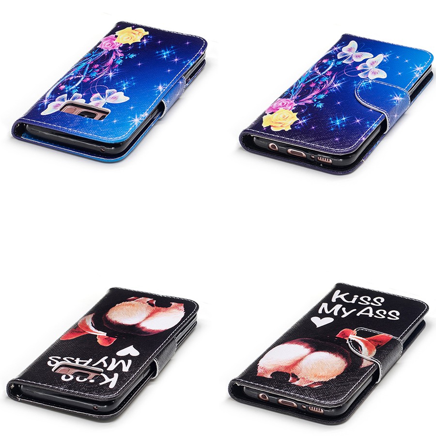 Bao da điện thoại kiêm ví đựng thẻ in đa họa tiết dành cho Samsung Galaxy S8 Plus | BigBuy360 - bigbuy360.vn