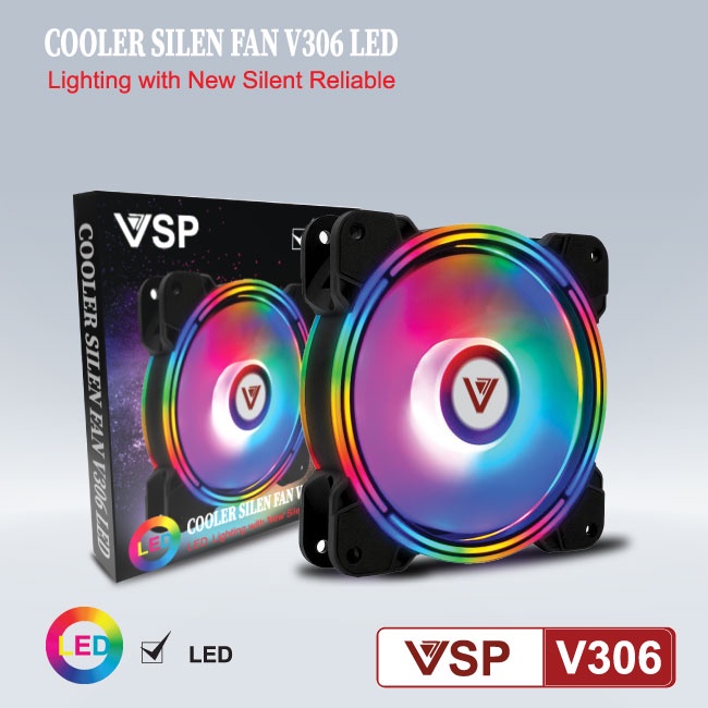 Fan tản nhiệt case VSP LED V306