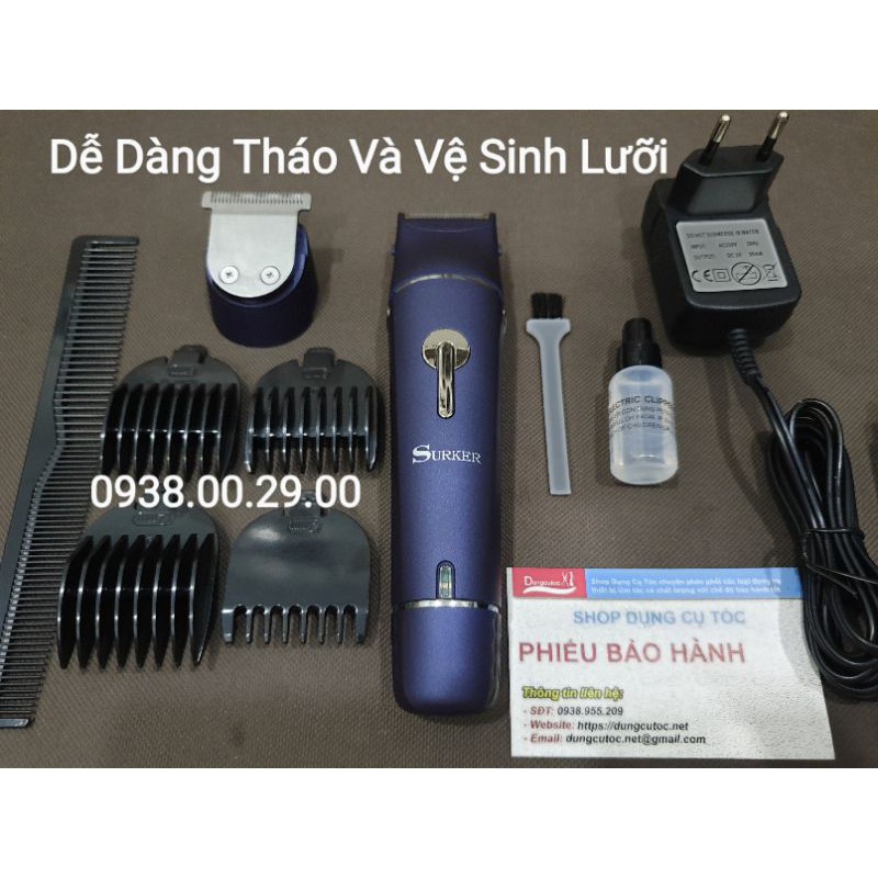 Tông Đơ Cắt Tóc Cạo Râu Surker HC-006 2 Trong 1 Hàng Chính Hãng.(Ảnh thật)