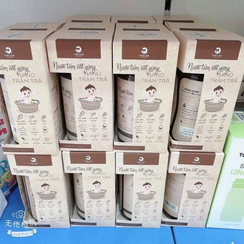 Nước tắm cốt gừng tràm trà VIETCARE 500ml mẫu mới nhất