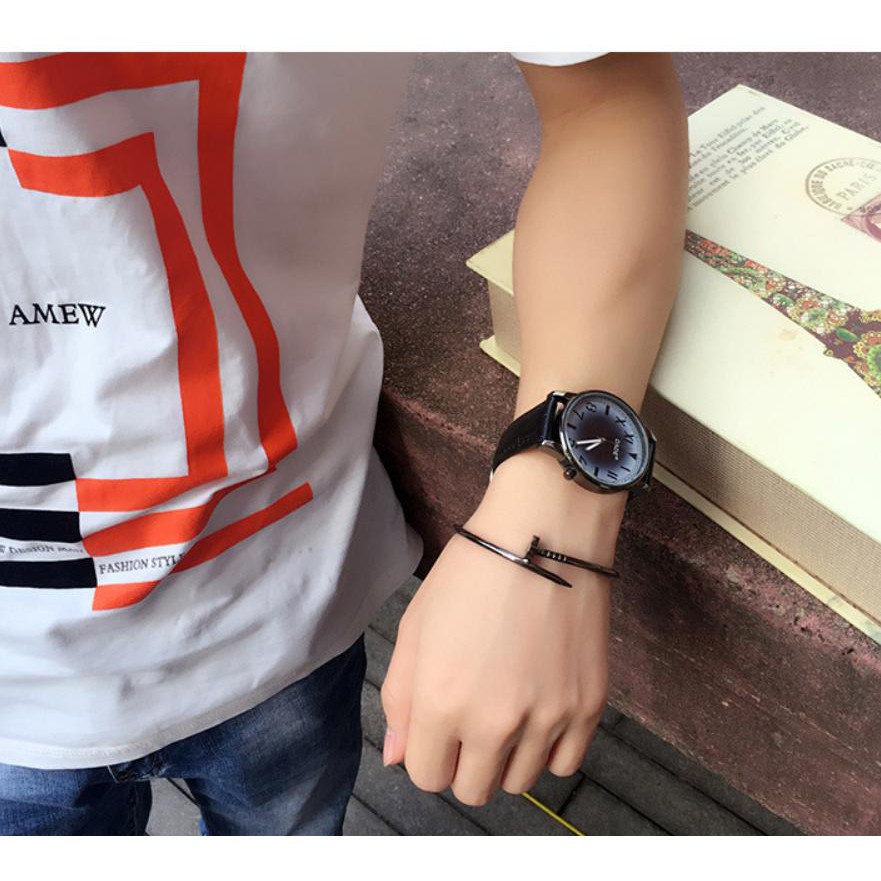 Đồng Hồ Nam Nữ Cặp Đôi DADE Mặt Tròn Thời Trang Phong Cách Hàn Quốc