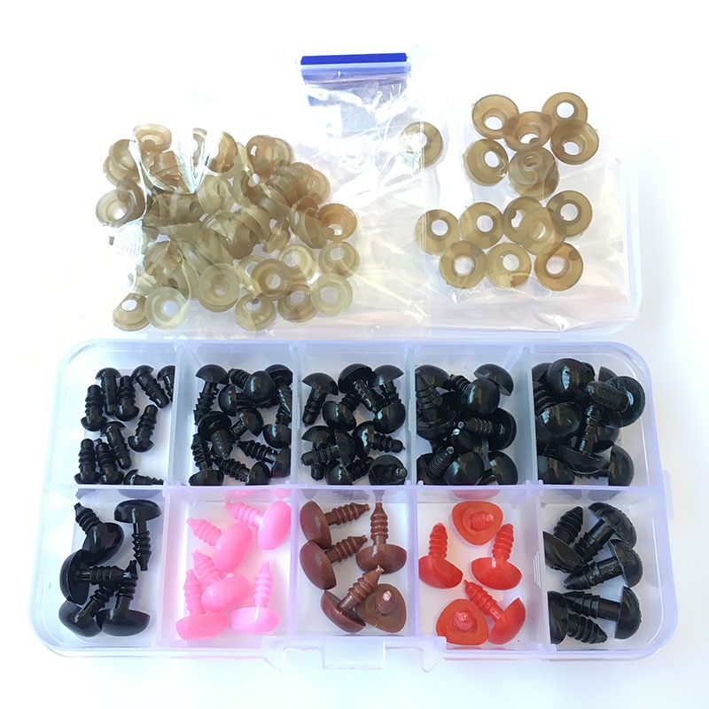 Bộ Mắt An Toàn + Mũi (Với Vòng Đệm) Đồ Chơi Búp Bê/Thú Nhồi Bông Mắt Tam Giác Diy