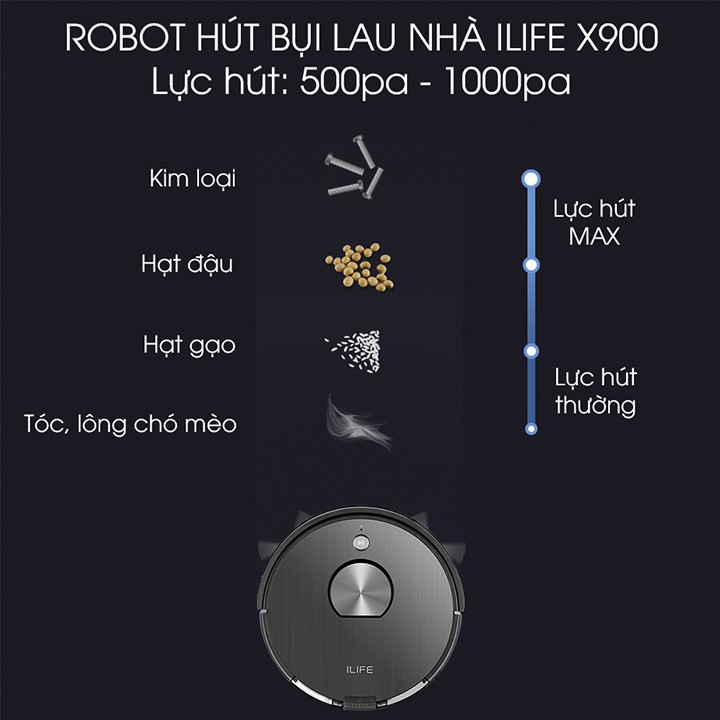 ROBOT LAU NHÀ HÚT BỤI ILIFE X900 - THƯƠNG HIỆU Ecovacs - HÀNG MỚI 100% [BẢO HÀNH 2 NĂM]