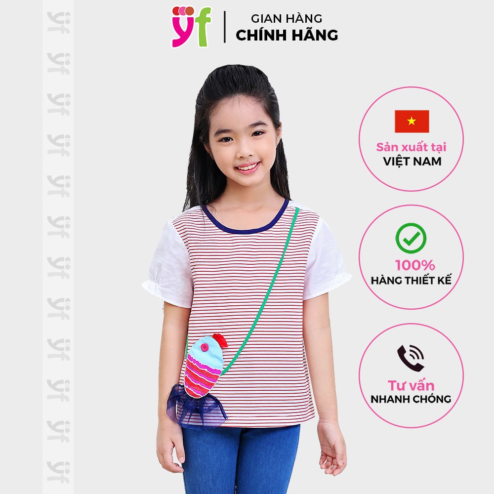 Áo vải sọc cho bé YF cotton 100% thấm hút tốt, màu ngẫu nhiên 7AX117