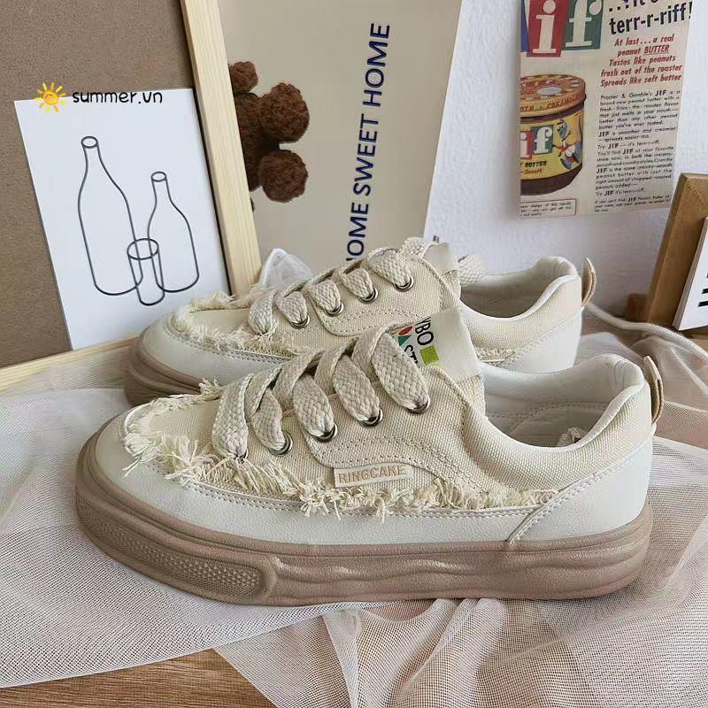 Giày Thể Thao Vải Canvas Đế Dày Thời Trang Mùa Hè 2022 Cho Nữ