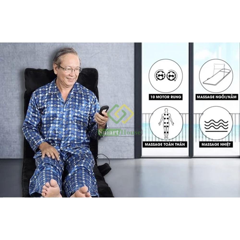 Nệm Massage Toàn Thân MK Massage Nhiệt Hồng Ngoại MK292 Làm Ấm Nhẹ Nhàng, Masssage Toàn Thân