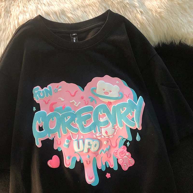 NRVP Áo Thun Nữ Tay Ngắn In Hình Phong Cách Hàn Quốc Thời Trang Mùa Hè 2022