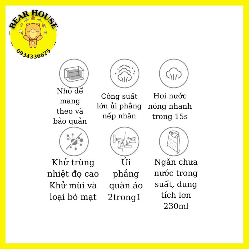 Bàn là hơi nước, bàn ủi hơi nước cầm tay Bear GTJ-A13C1