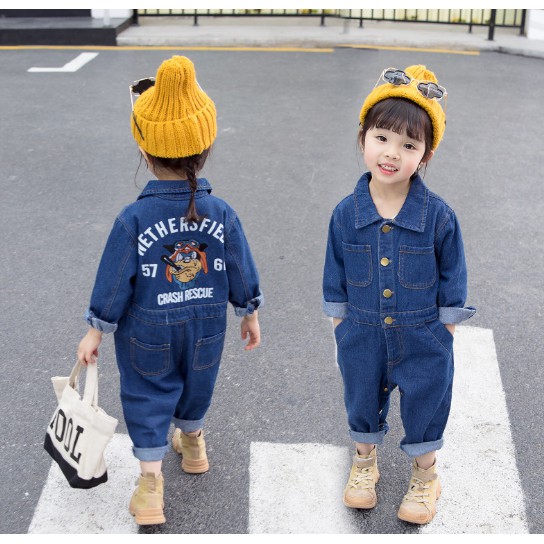 bộ quần áo jean liền thân cho bé yêu cực cute - quần liền áo cute cho bé