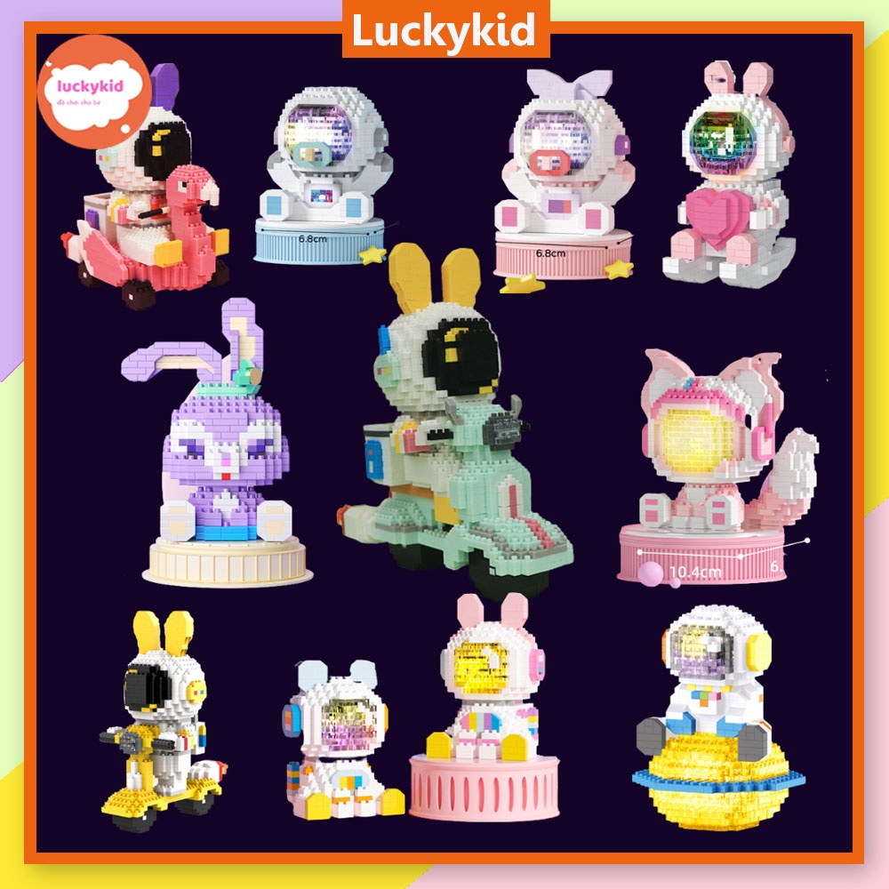Lego đồ chơi lắp ráp xếp hình lắp ghép mô hình động vật, phi hành gia 3d cute mini cho bé trai bé gái Luckykid