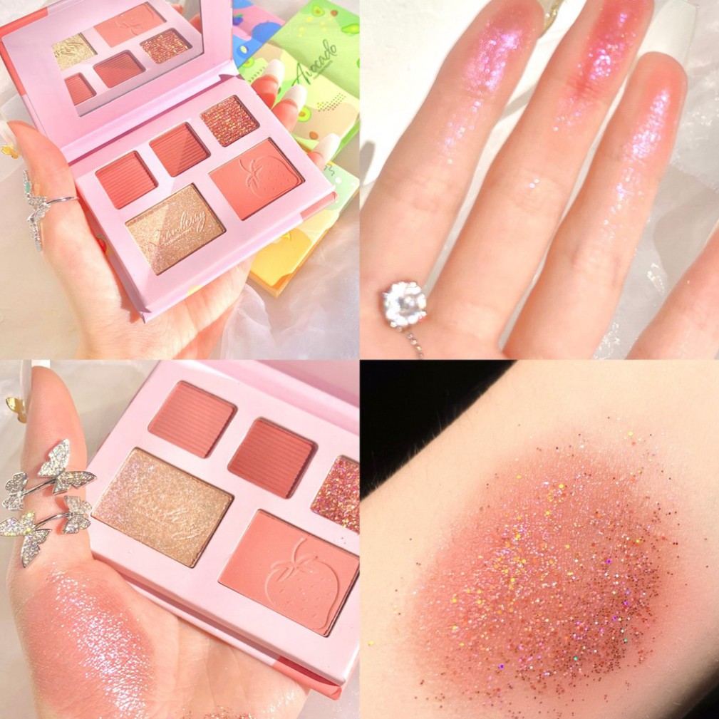 free ship Bộ Kit Trang Điểm Gồm 3 Phấn Mắt + 1 Bắt Sáng + 1 Phấn Má XiXi Fashion | BigBuy360 - bigbuy360.vn