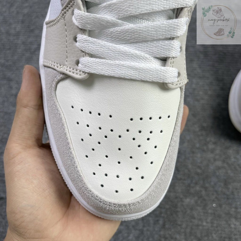 Giày Sneaker Nam Nữ màu TRẮNG cổ THẤP, Giày Nike Air Jordan 1 Siêu Đẹp Cổ Thấp Cao Cấp 2021 HÀNG MỚI