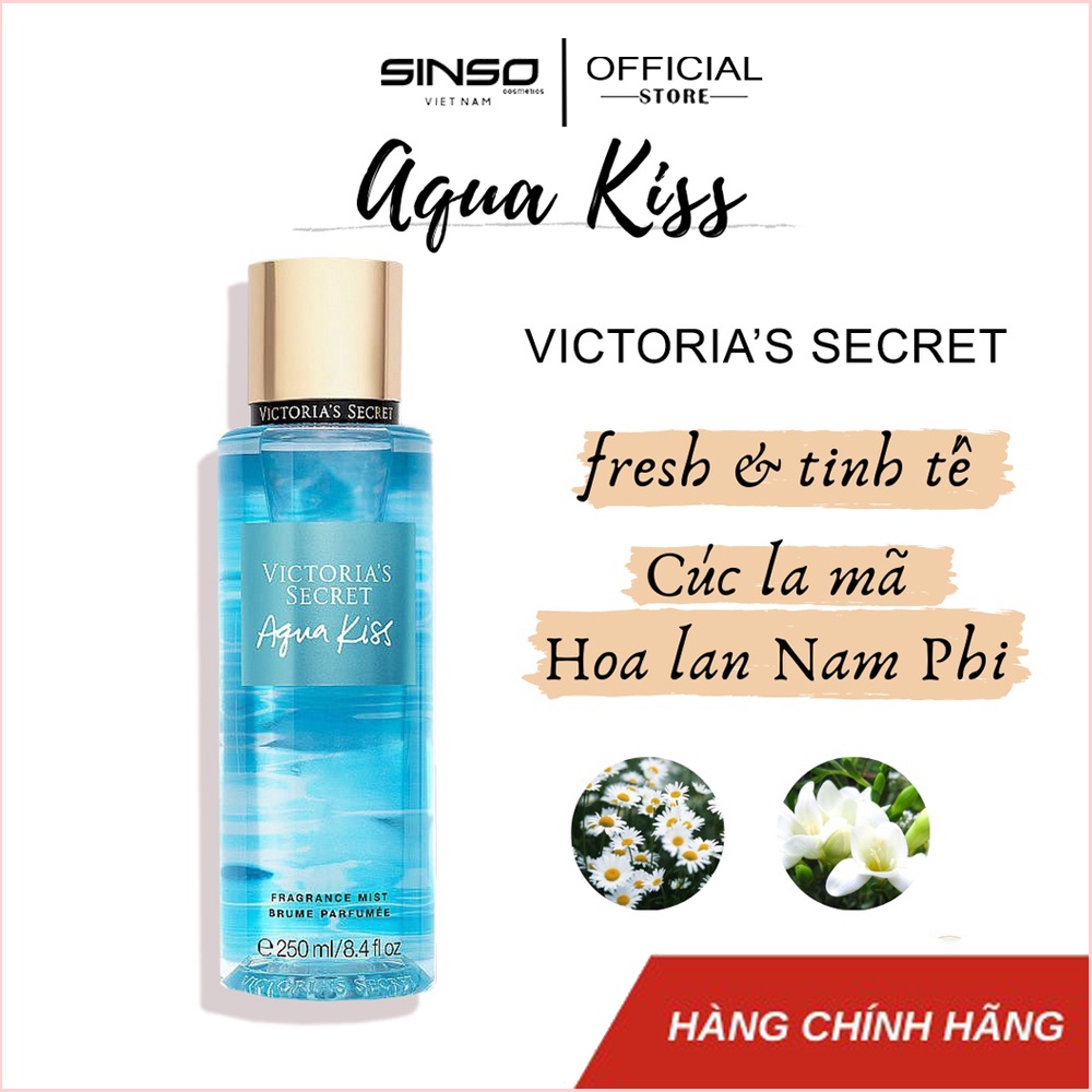 Xịt Toàn Thân Victoria's Secret 💖𝑭𝒓𝒆𝒆𝒔𝒉𝒊𝒑💖 Xịt Thơm Body Aqua Kiss ❤ Body Mist 250ml - Xịt BODY MIST [✔️Chính Hãng]